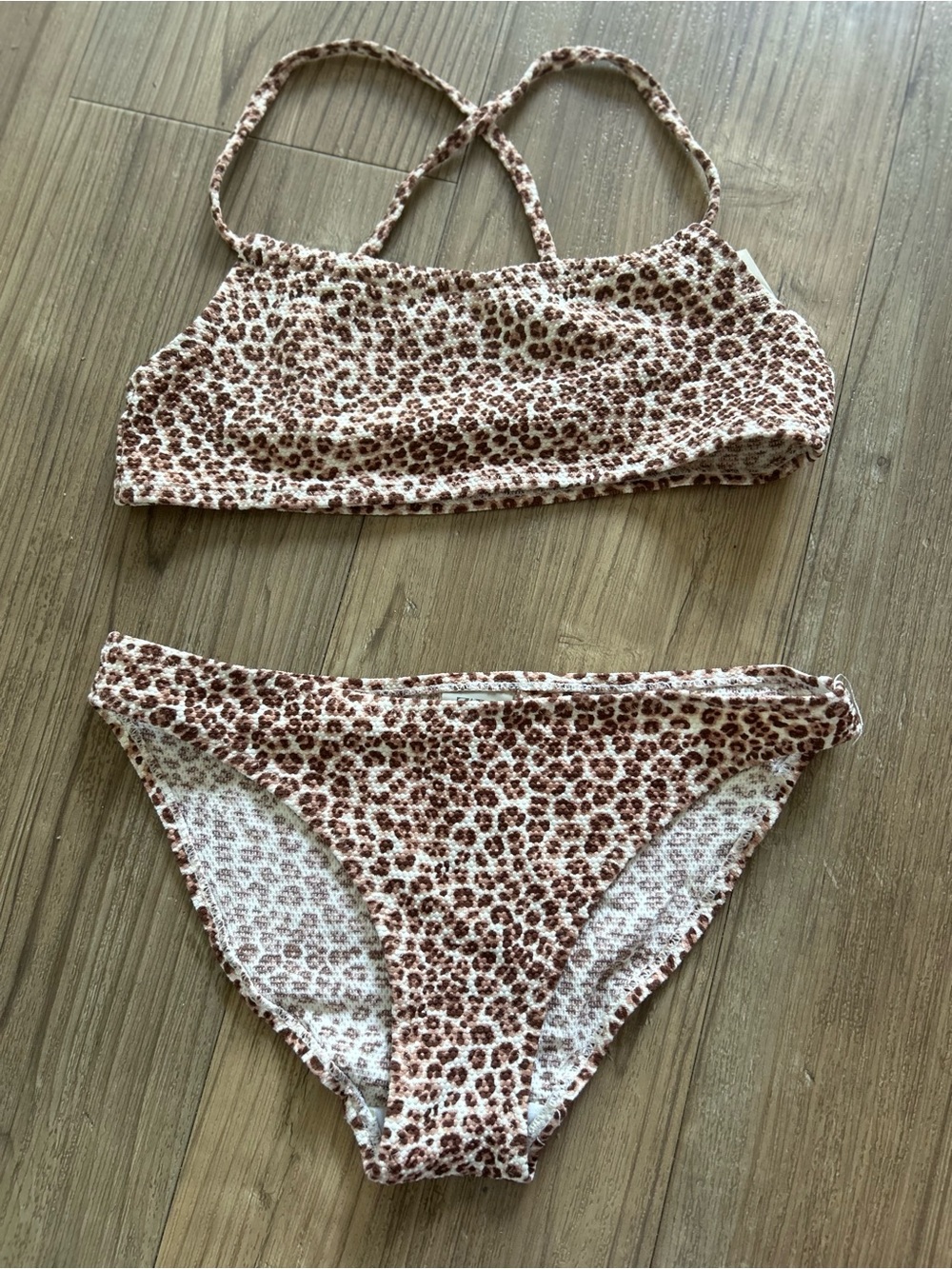 Zara girls leopard two piece swimsuit. Size 11-12